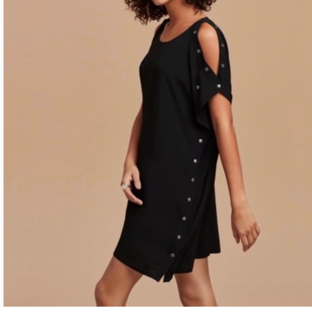 WILFRED FREE Aritzia Womens Aamito Snap Dress black lightweight small XS mini
